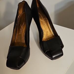 Elegant Black Peep-Toe Heels